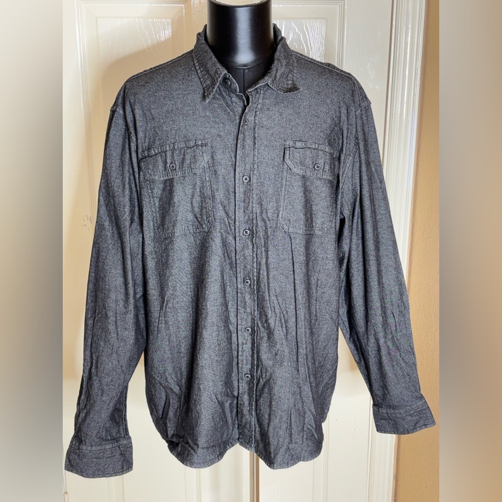Wrangler Mens Flex for Comfort Long Sleeve Button Up Denim Shirt Black Mens 2XL - Picture 5 of 8